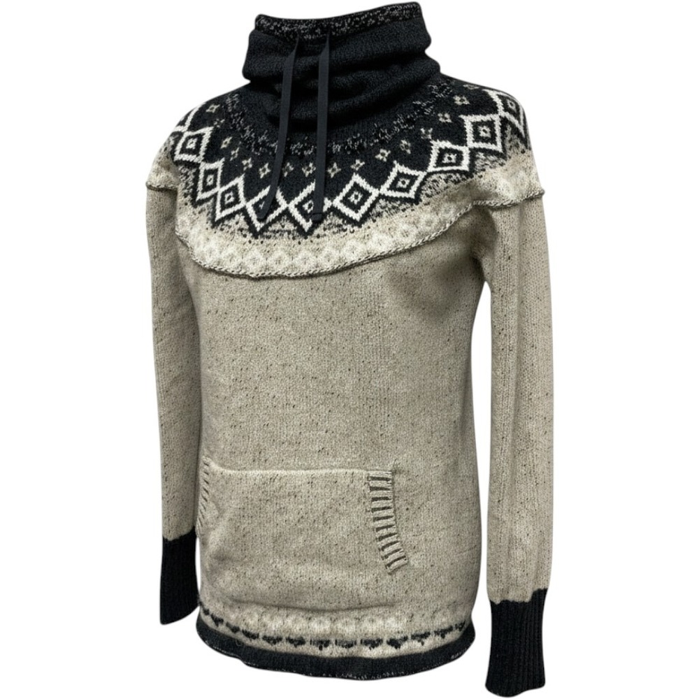 EDDIE BAUER FAIR-ISLE WOOL/ MOHAIR FUNNEL SWEATER Women's Size Medium